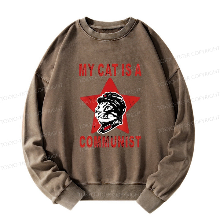 Funny Cat-ism Washed Sweatshirt