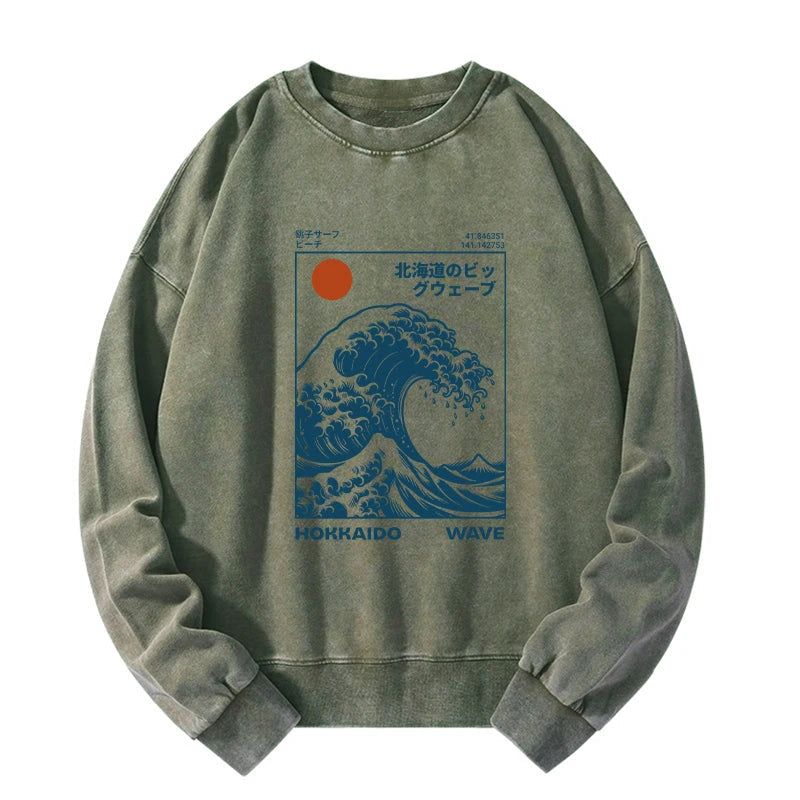 Hokkaido Wave Japan Washed Sweatshirt
