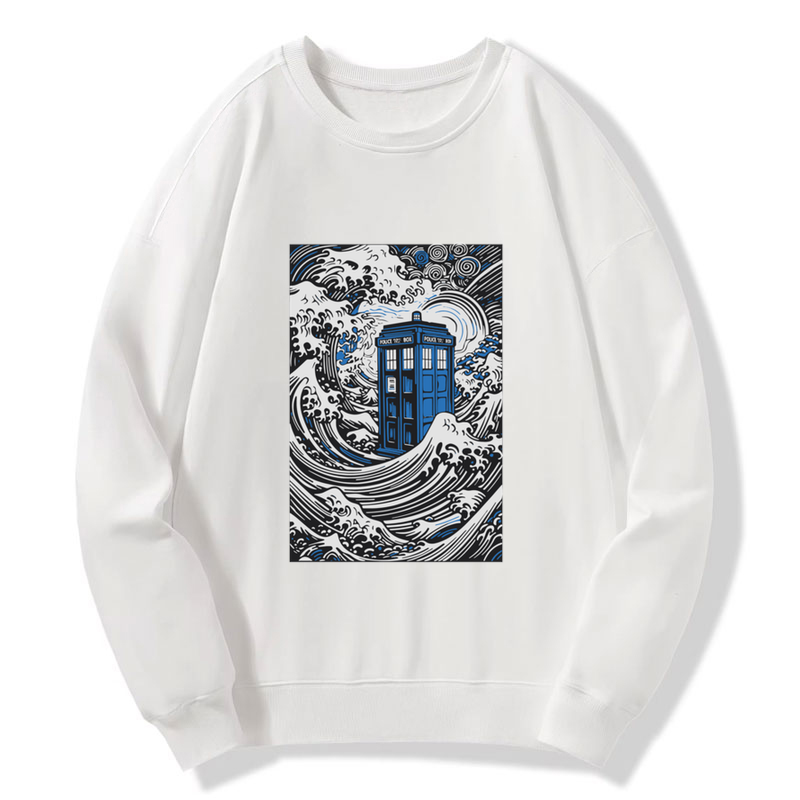 The Great Wave Off Tardis Sweatshirt