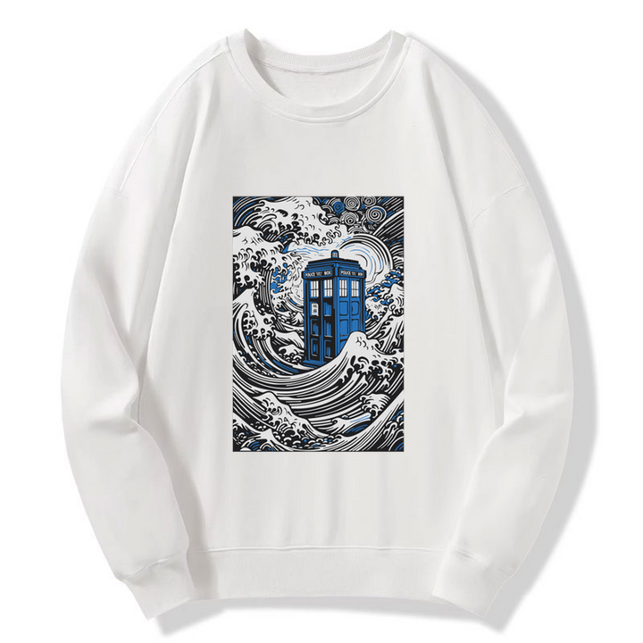 The Great Wave Off Tardis Sweatshirt
