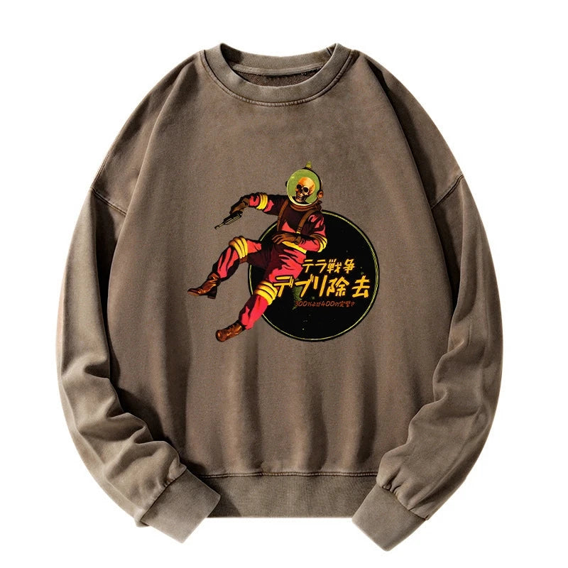 Skeleton Astronaut Washed Sweatshirt