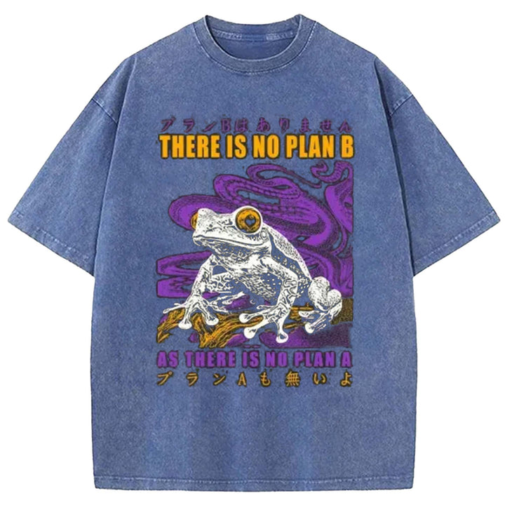 THERE IS NO PLAN B Washed Crew Neck T-shirt