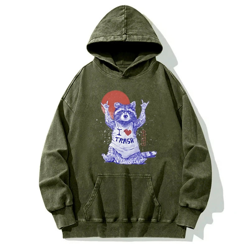 I love Trash Washed Hoodie