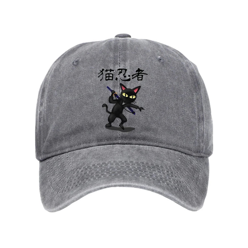 Ninja Cat Washed Cap