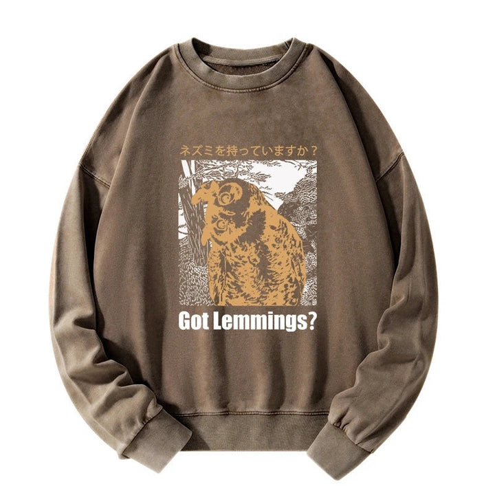 Do You Have Lemmings Japanese Washed Sweatshirt