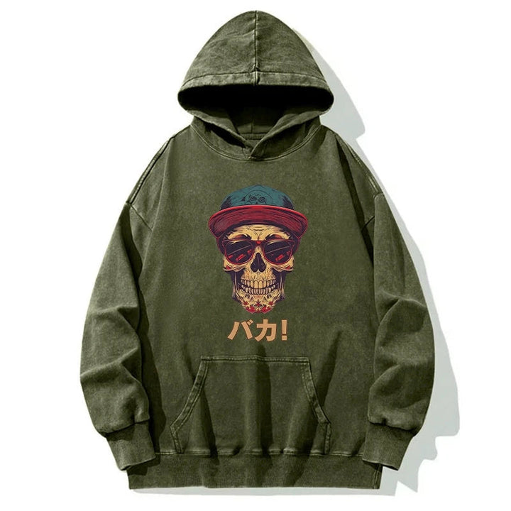 Fashion Skull Japanese Washed Hoodie