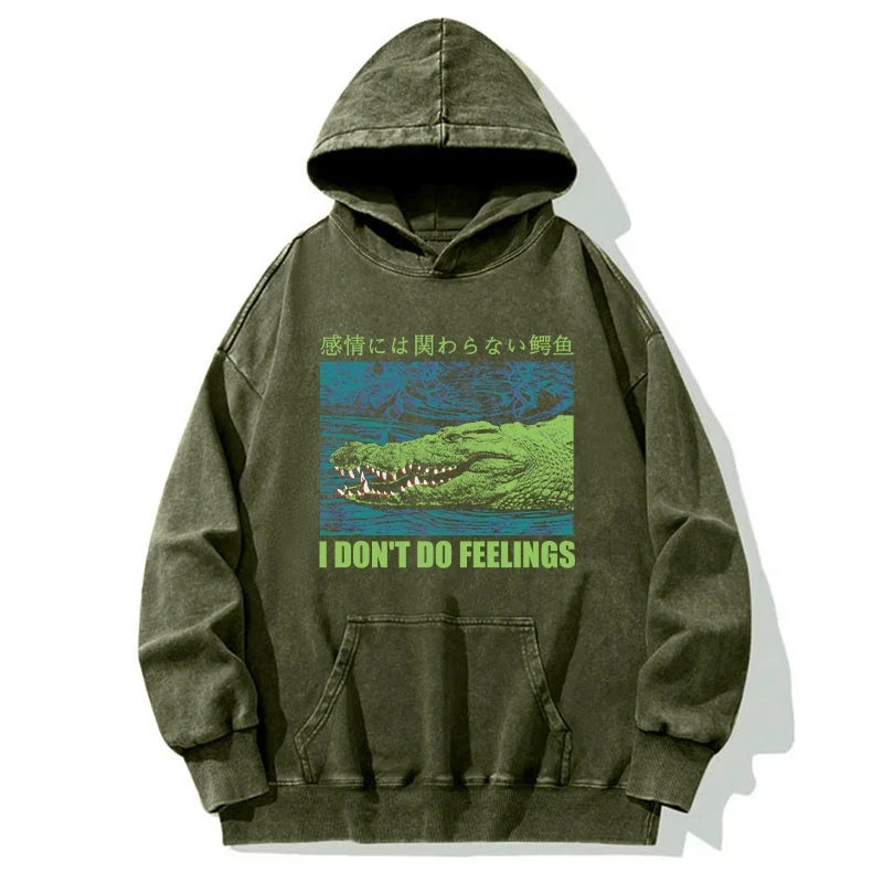 An Emotionless Crocodile Washed Hoodie