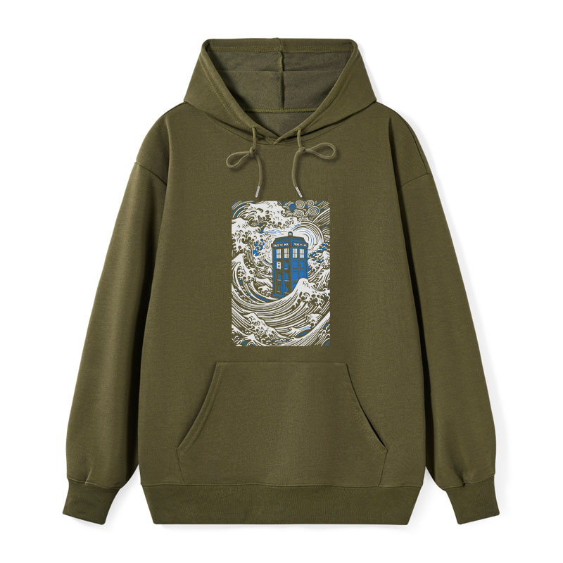 The Great Wave Off Tardis Classic Hoodie