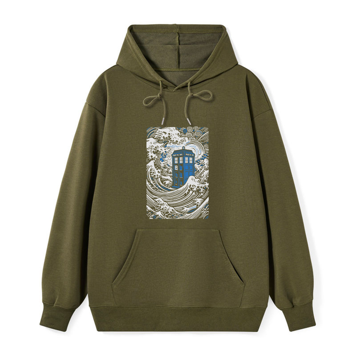 The Great Wave Off Tardis Classic Hoodie
