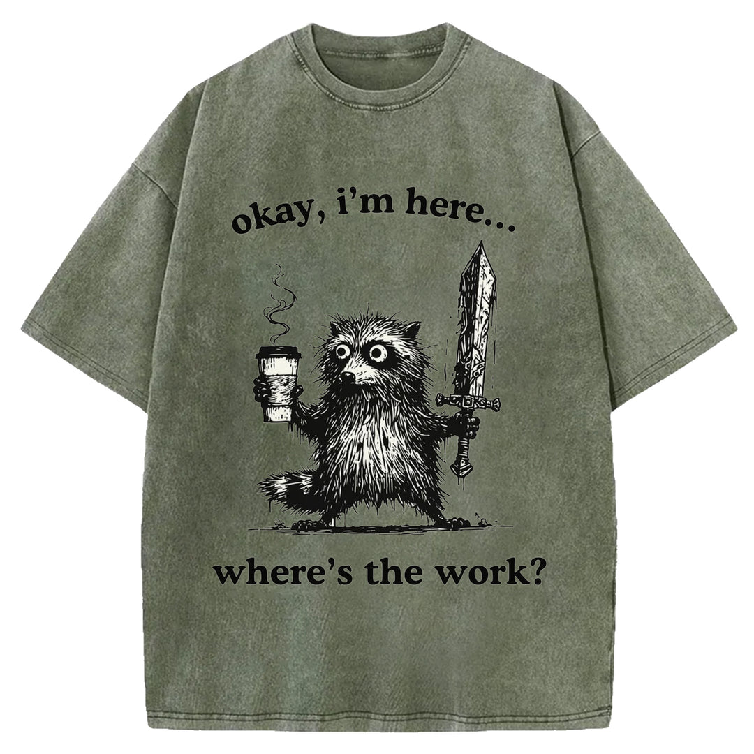 Where's The Work Washed Crew Neck T-Shirt
