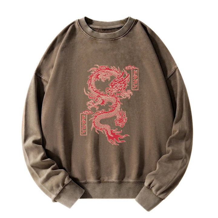 Dragon With Ball Totem Washed Sweatshirt