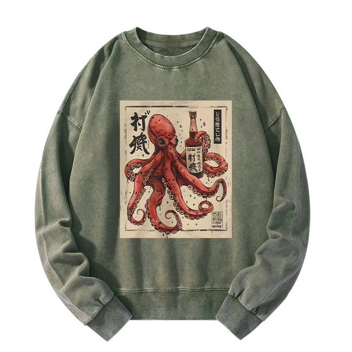 Osaka Sak¨¦ Octopus Washed Sweatshirt