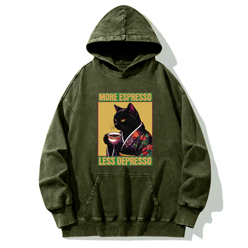Up Caffeine Down Depression Washed Hoodie