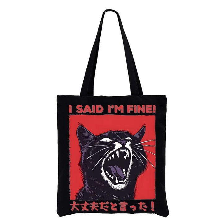 Angry Cat Japan Tote Bag