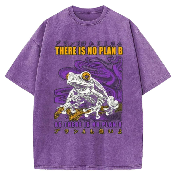 THERE IS NO PLAN B Washed Crew Neck T-shirt