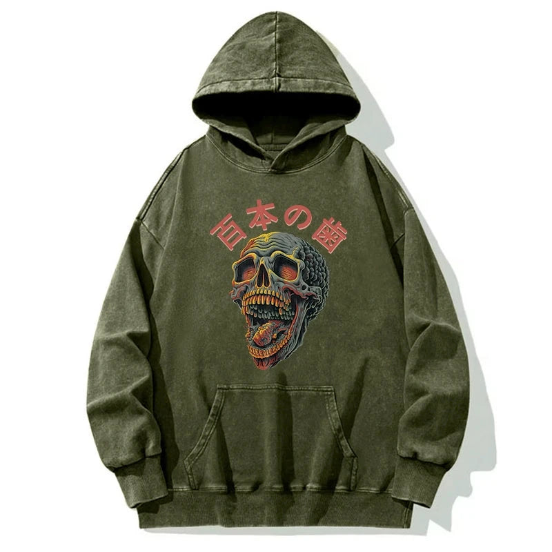 Terrifying And Disgusting Skull Washed Hoodie