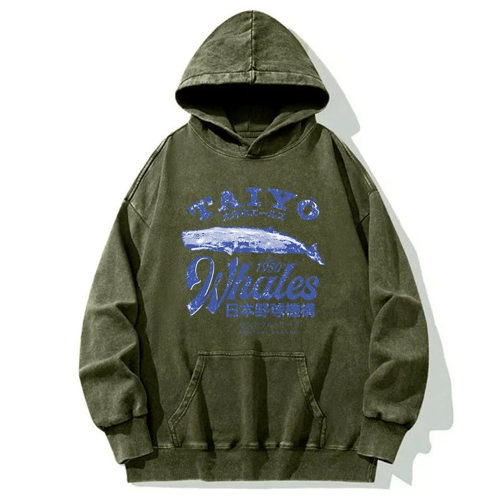 Japan Taiyo Whales Washed Hoodie