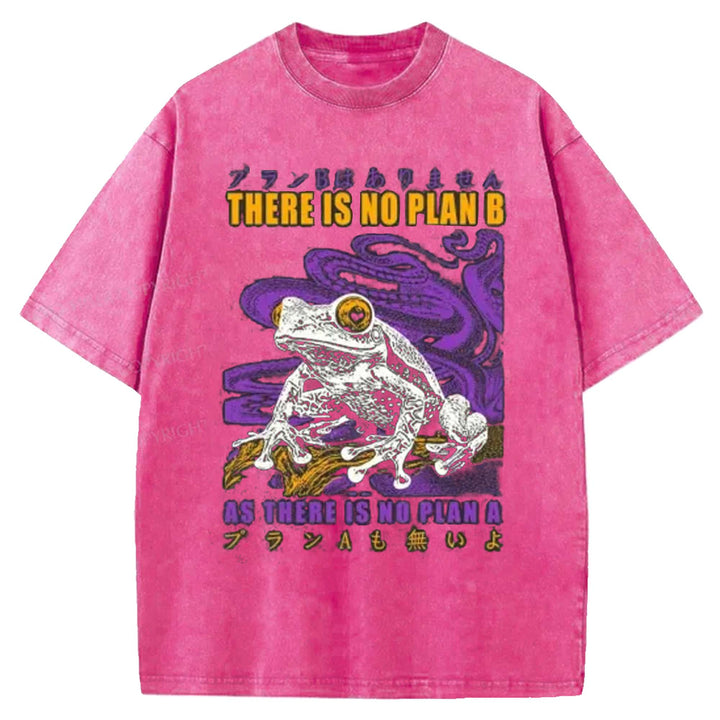 THERE IS NO PLAN B Washed Crew Neck T-shirt