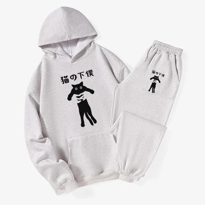 Cat Servant Japanese Fleece Lined Hoodie Set