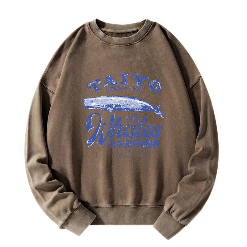 Japan Taiyo Whales Washed Sweatshirt