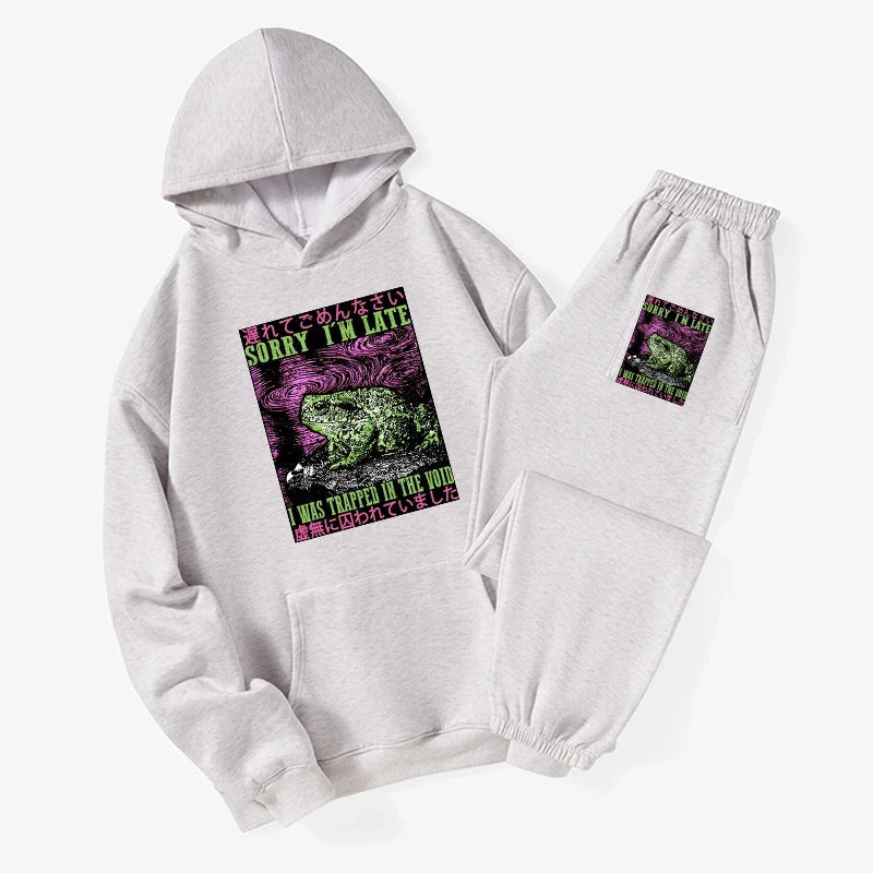 Frogs Trapped In The Void Fleece Lined Hoodie Set