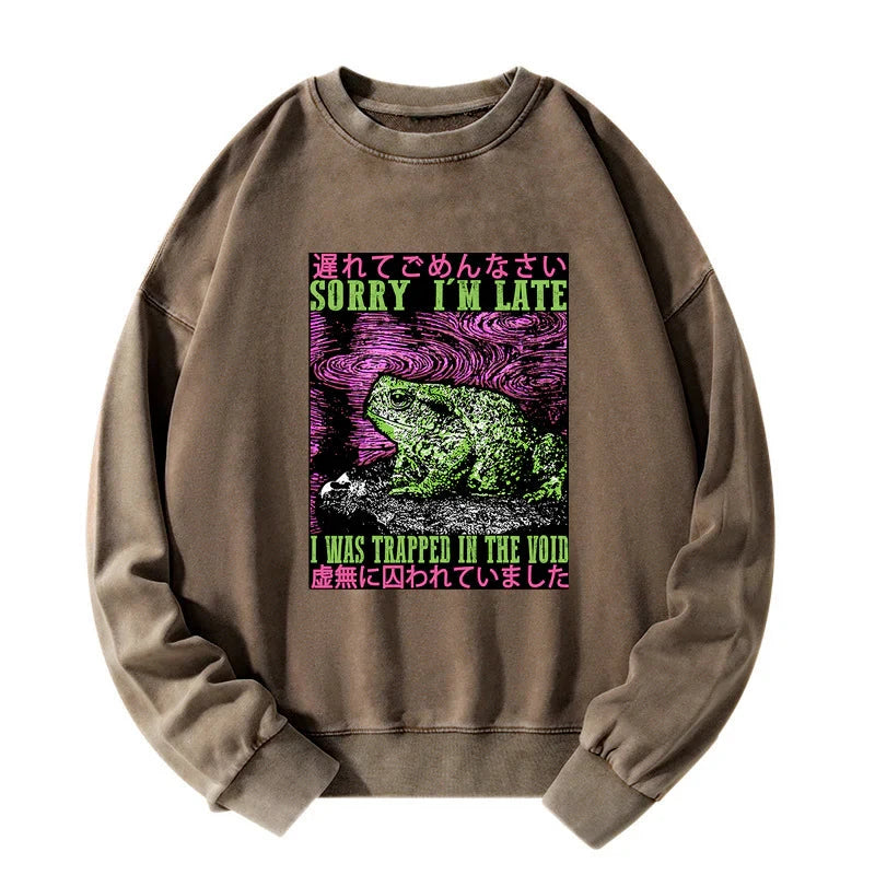 Frogs Trapped In The Void Washed Sweatshirt