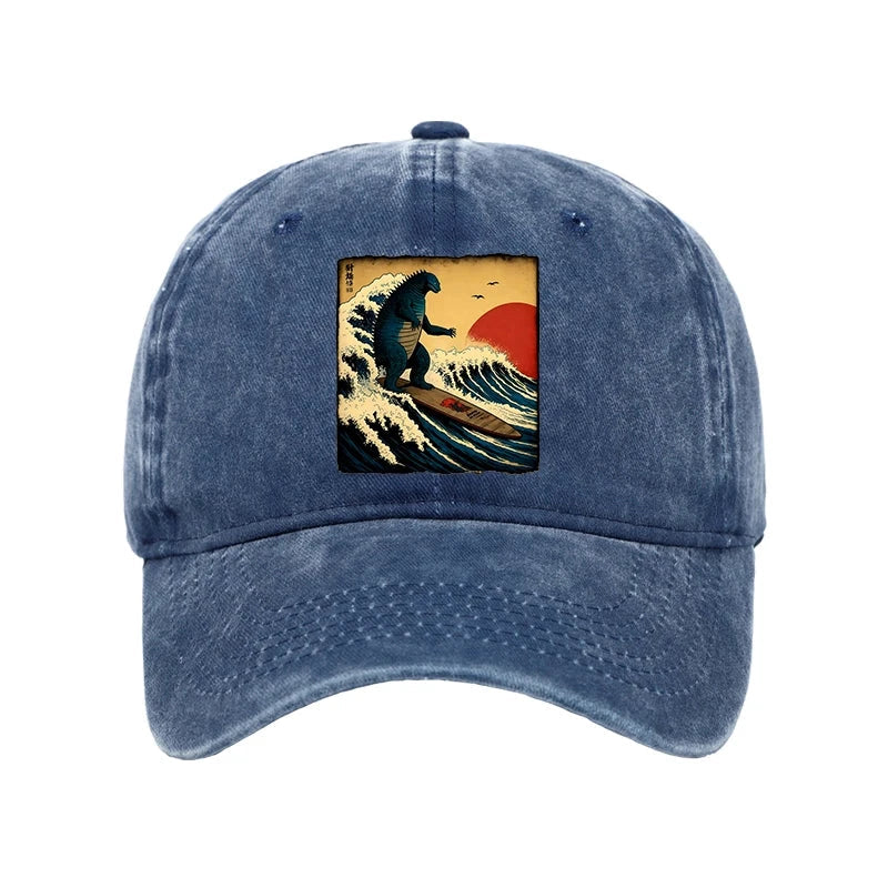 The Great Wave Washed Cap