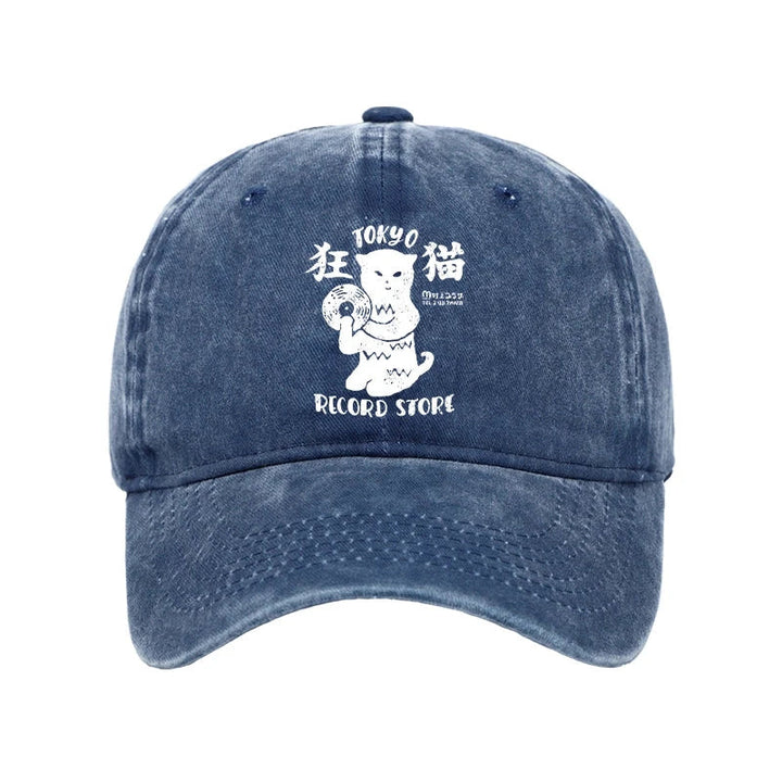 Tokyo Record Store Cat CD Washed Cap