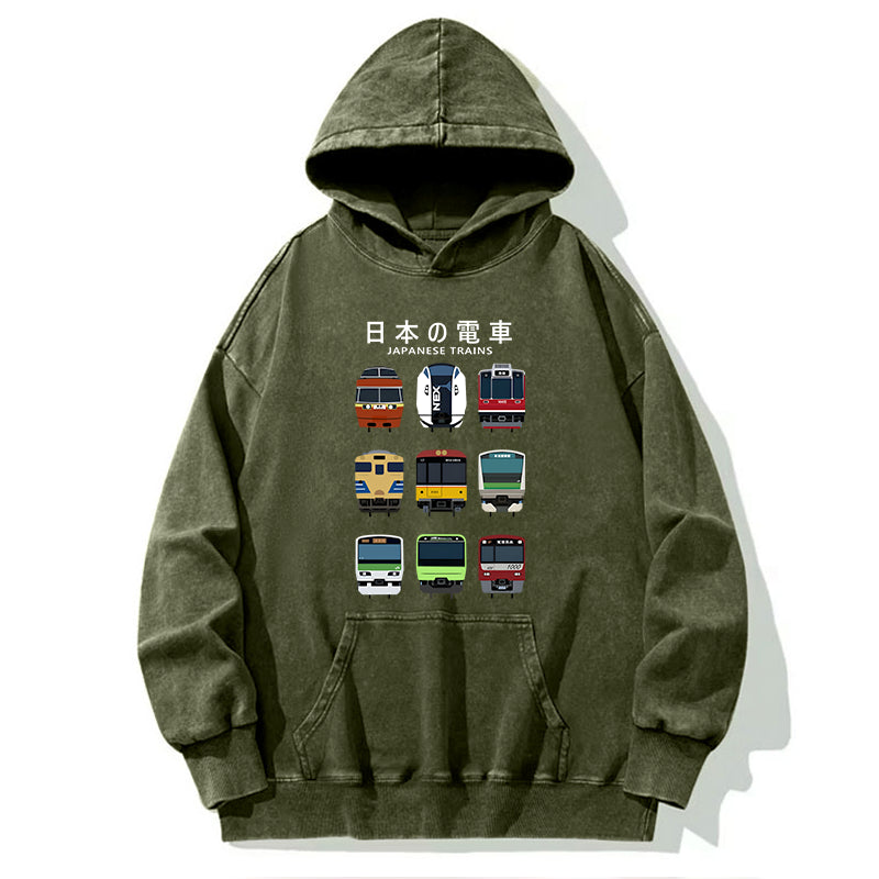 Japanese Train Collection Washed Hoodie