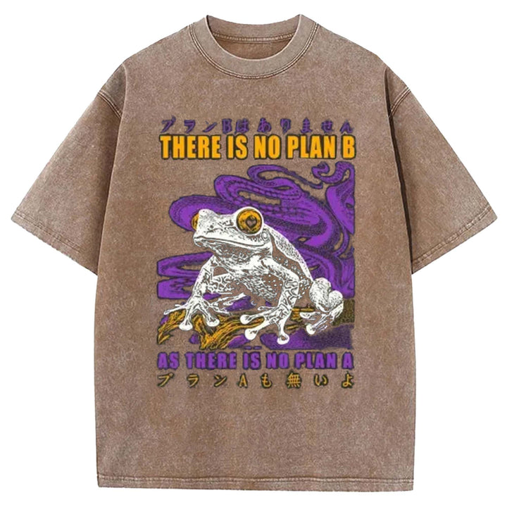 THERE IS NO PLAN B Washed Crew Neck T-shirt