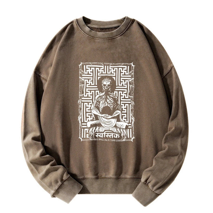 Sayagata Buddha Graphic Washed Sweatshirt