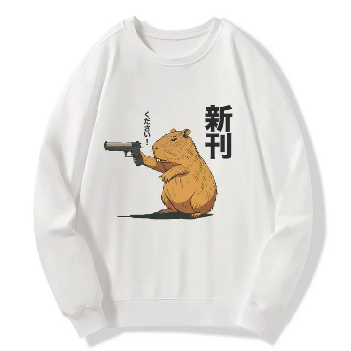 Capybara Holding A Gun Sweatshirt