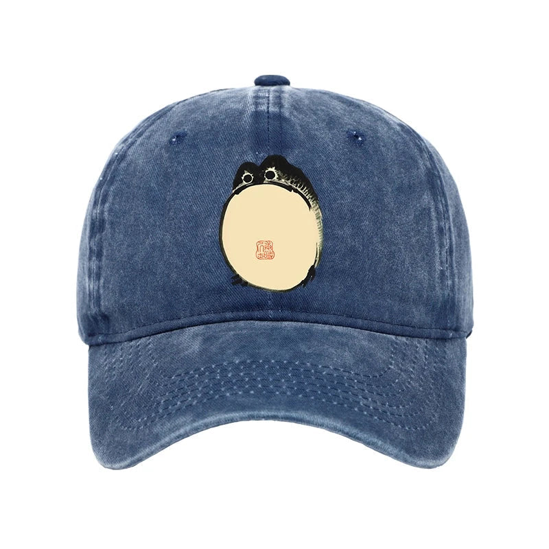 Grumpy Frog Japanese Washed Cap