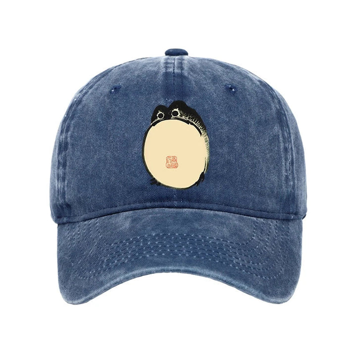 Grumpy Frog Japanese Washed Cap