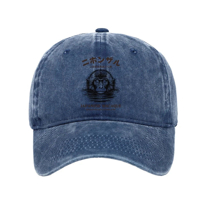 The Macaque Monkey In The Bath Japanese Washed Cap