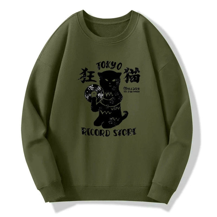Tokyo Record Store Cat CD Sweatshirt