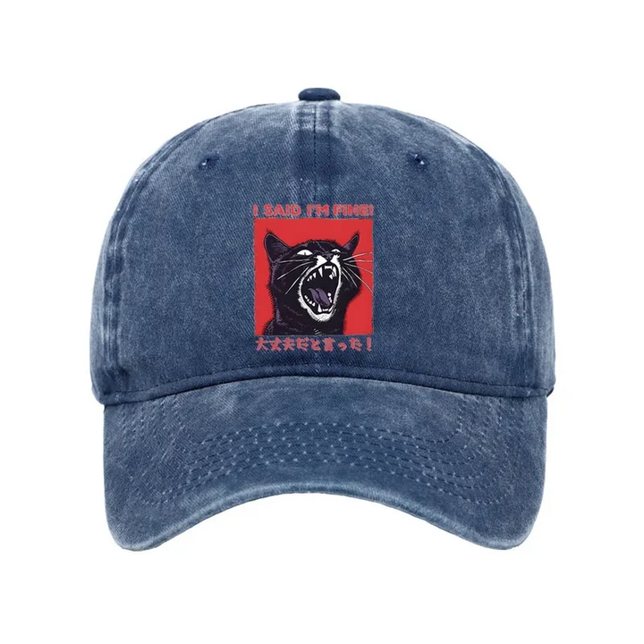 Angry Cat Japan Washed Cap