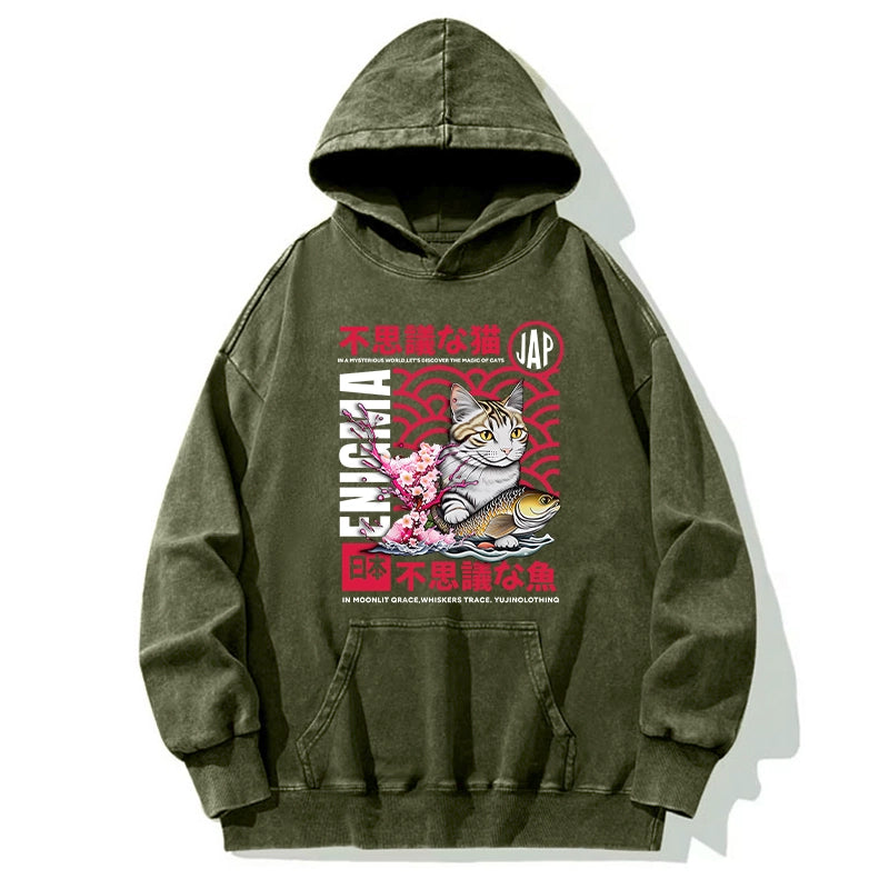 Magic Of Cats Sakura Washed Hoodie