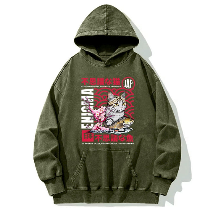 Magic Of Cats Sakura Washed Hoodie