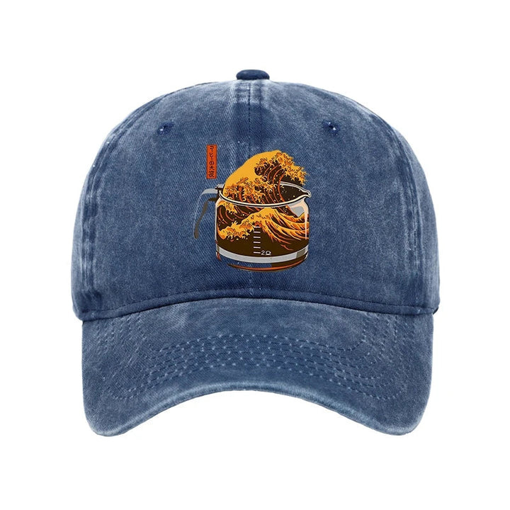 The Great Wave Of Coffee Japanese Washed Cap