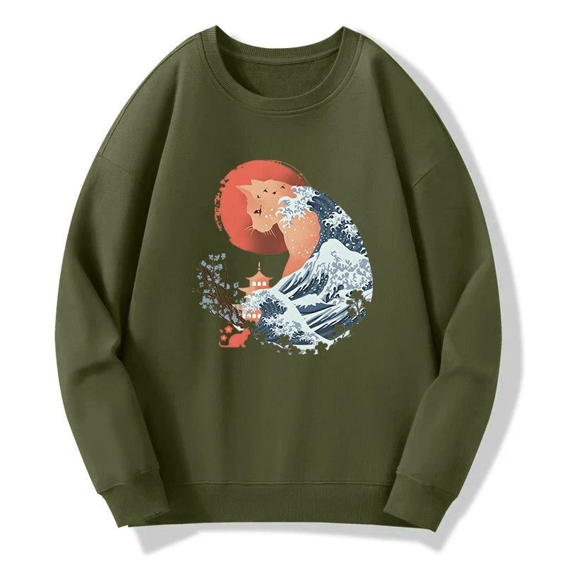 Spirit Cat Wave Japan Sweatshirt