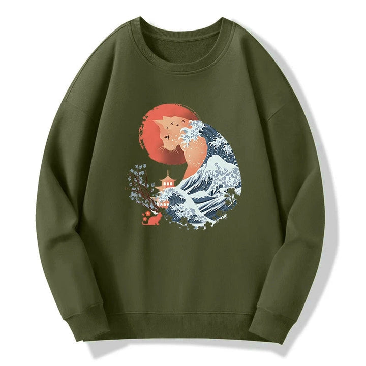 Spirit Cat Wave Japan Sweatshirt