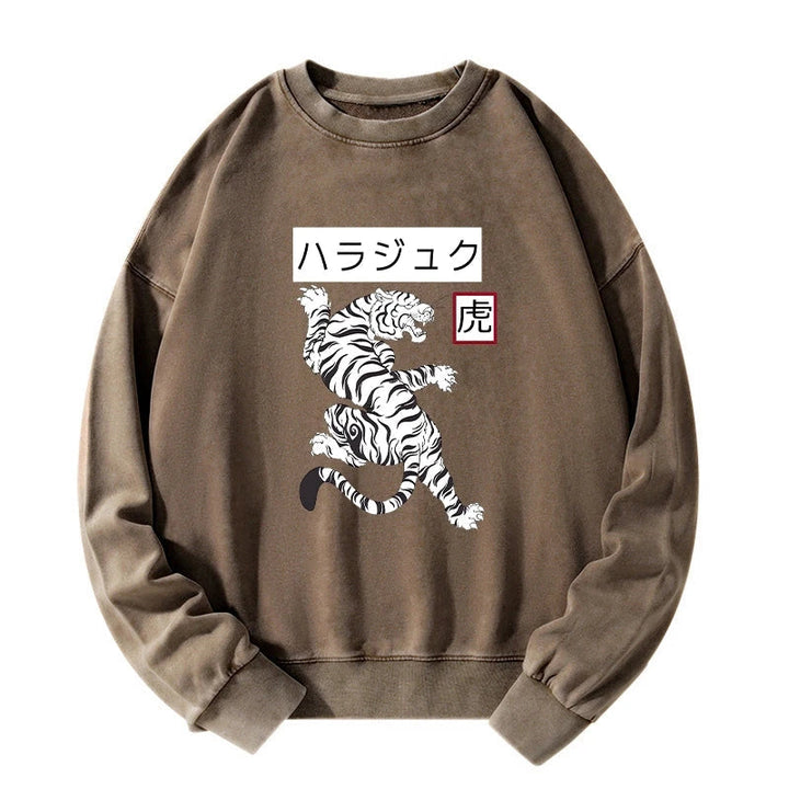 White Tiger Washed Sweatshirt
