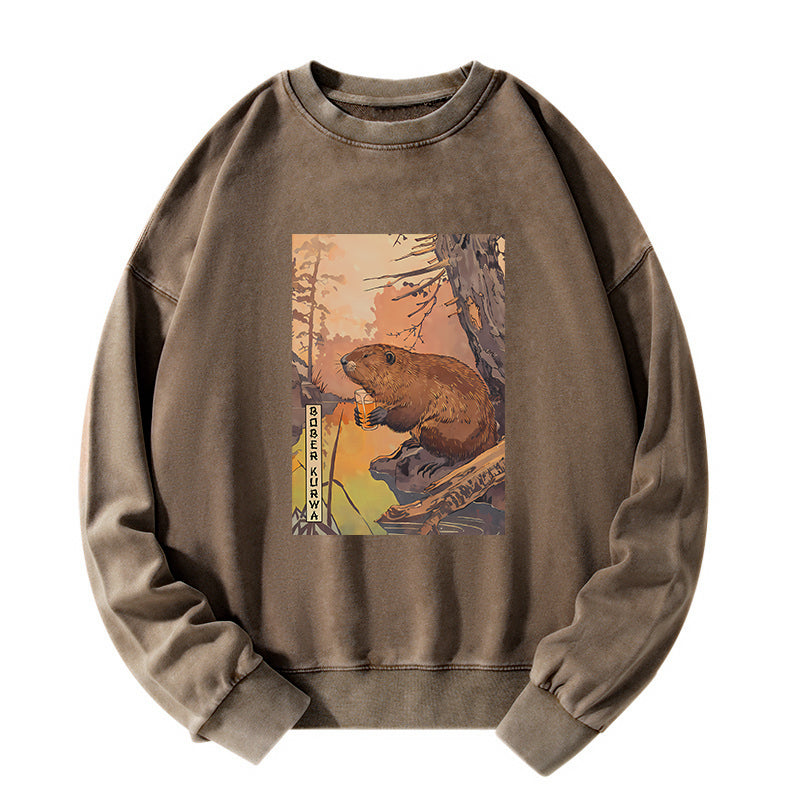 Beaver By The River Washed Sweatshirt