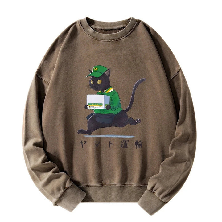 Black Cat Appreciation Day Washed Sweatshirt