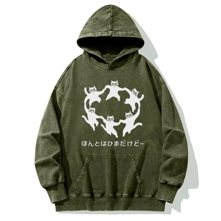 Leisure Cats Japanese Washed Hoodie