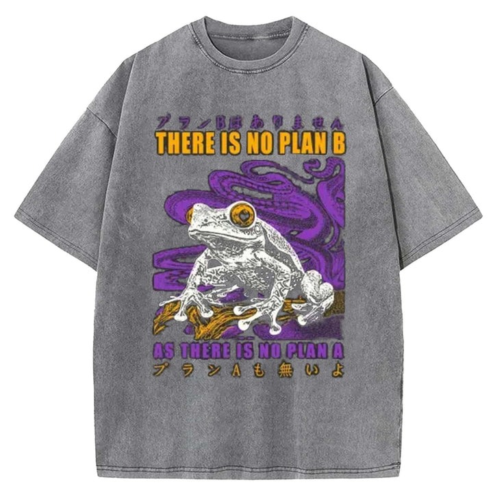 THERE IS NO PLAN B Washed Crew Neck T-shirt