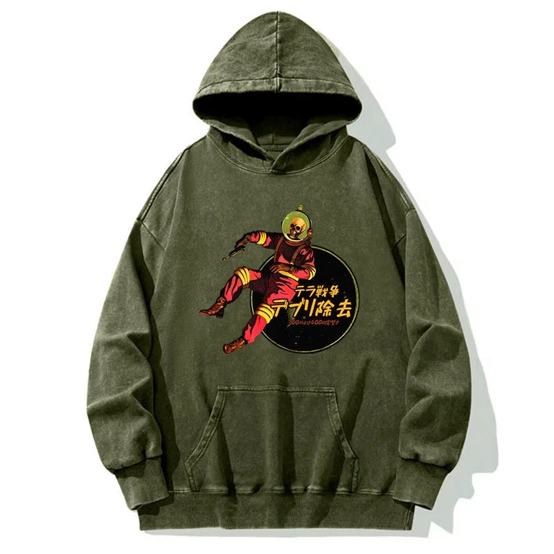 Skeleton Astronaut Washed Hoodie