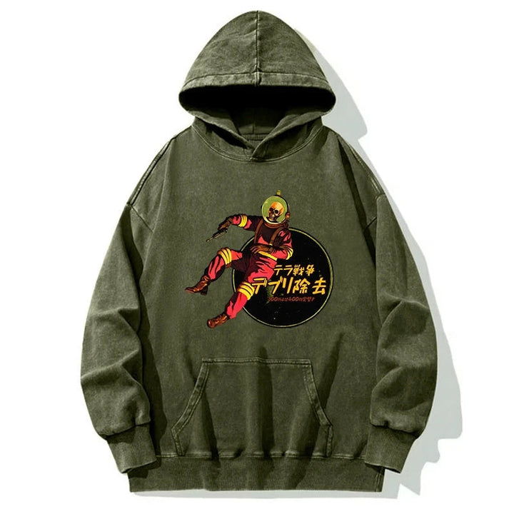 Skeleton Astronaut Washed Hoodie