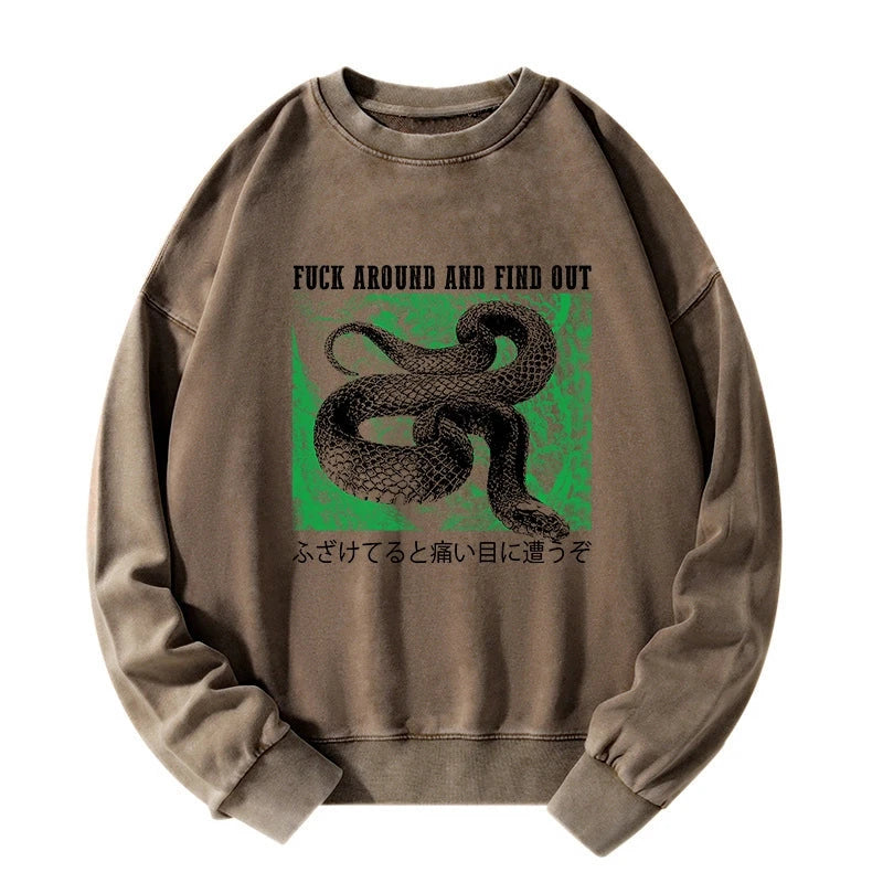 Cold And Heartless Snake Washed Sweatshirt